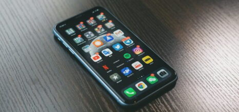 An Iphone on a table