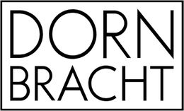 Dornbracht logo in white: text DORNBRACHT arranged in two lines with clean black outlines on white background, enclosed in rectangular border