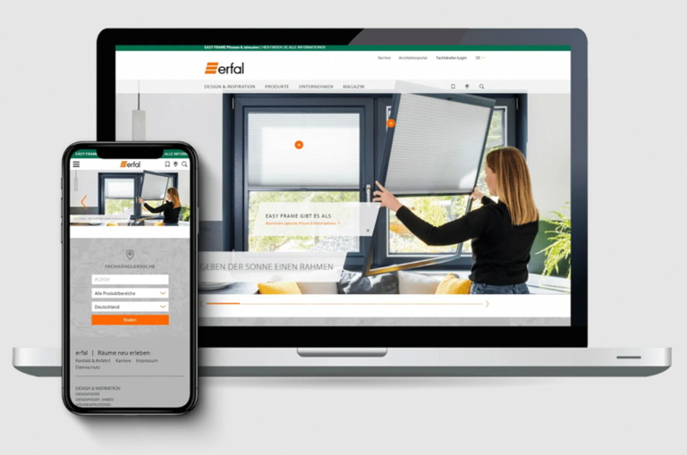 erfal website on two different devices