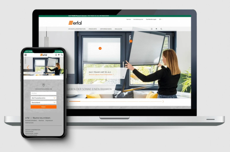 erfal website on two different devices
