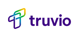 Truvio logo featuring colorful geometric symbol in blue, green and yellow with dark blue lettering