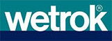 Wetrok company logo featuring white text on dark blue background