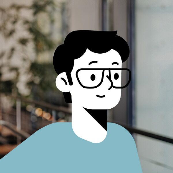 Male placeholder for employee with glasses