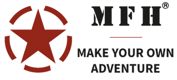 Max Fuchs Logo mit rotem Stern im Kreis und Schriftzug MFH sowie Slogan „Make Your Own Adventure